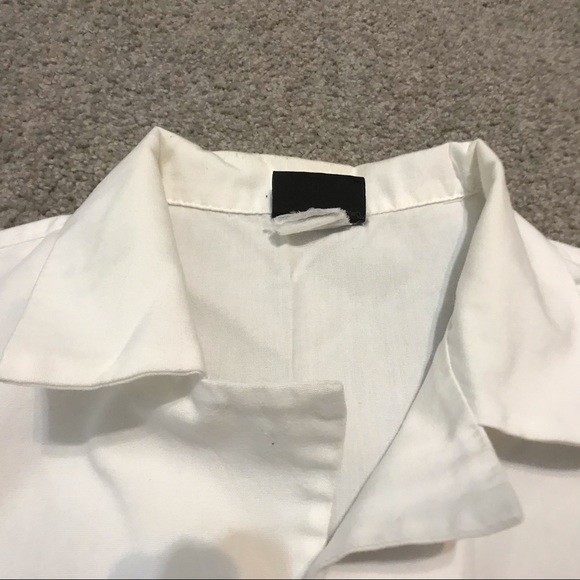 White Full-Zip Scrub Top Mens Medium - Picture 3 of 5